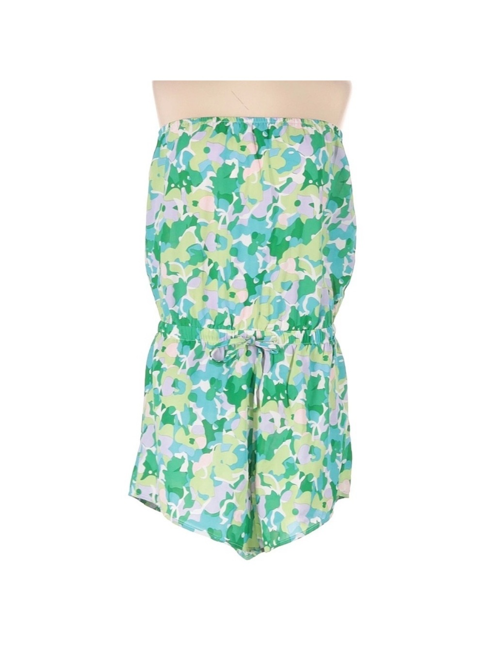 More To Come Sophia Green Strapless Floral Romper - Picture 2 of 5